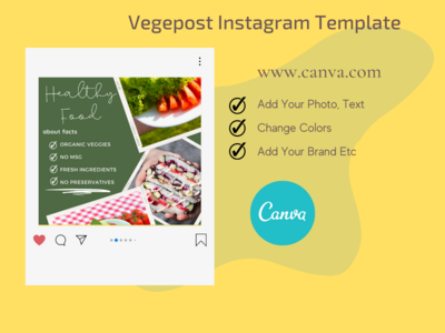 Vegepost Instagram 模板 |帆布(Vegepost Instagram Template | Canva)