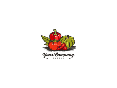 蔬菜标志设计模板(Vegetables logo design template)