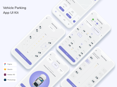 停车场应用程序 UI 套件(Vehicle Parking App UI Kit)