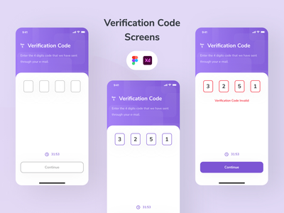 验证码屏幕应用程序 UI(Verification Code Screens App UI)
