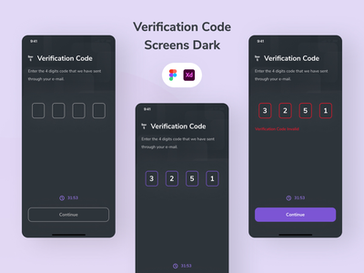 验证码屏幕应用程序 UI(Verification Code Screens App UI)
