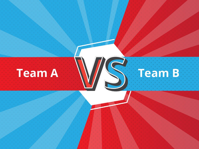 对决标题，战斗红对蓝队框架，比赛比赛(Versus duel headline, battle red vs blue team frame, game match competition)