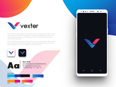 Vexter 公司的 V 字母徽标标记(V Letter Logo Mark For Vexter Comapny)