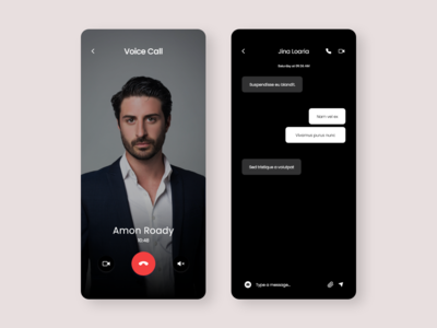 视频通话和聊天 - iOS 应用程序黑暗(Video call & Chat - iOS app dark)