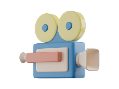 摄像机 3D 图标(Video Camera 3D Icon)