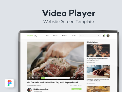 视频播放器网站模板(Video Player Website Template)
