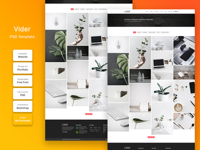 Vider 投资组合类别页面 PSD Web 模板(Vider Portfolio Category Page PSD Web Template)