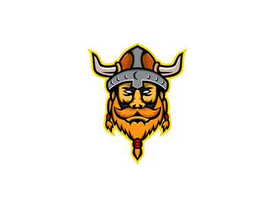 维京战士或北欧袭击者头吉祥物(Viking Warrior or Norse Raider Head Mascot)