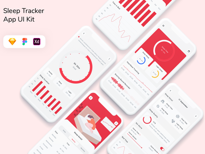 睡眠追踪器应用程序 UI 套件(Sleep Tracker App UI Kit)