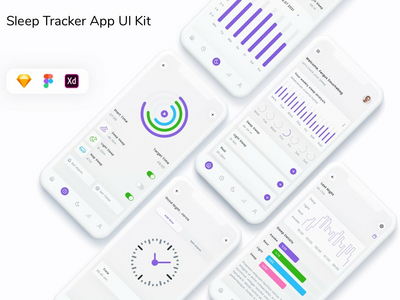 睡眠追踪器应用程序 UI 套件(Sleep Tracker App UI Kit)