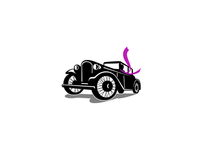飘逸的围巾复古复古轿跑车(Vintage Coupe With Flowing Scarf Retro)