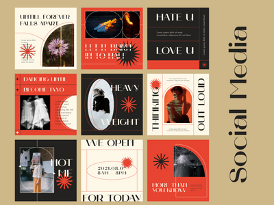 复古抽象社交媒体模板(Vintage abstract social media template)