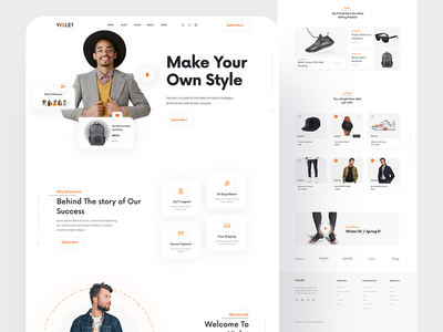 Violet - 电子商务登陆页面设计。(Violet - Ecommerce Landing Page Design.)