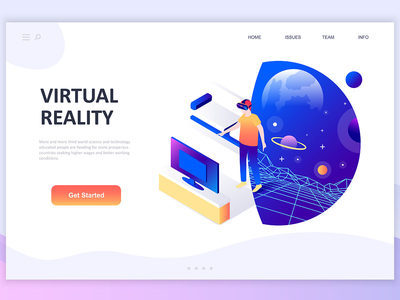 虚拟现实等距概念(Virtual Reality Isometric Concept)