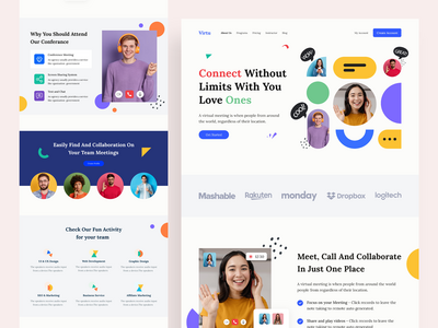 虚拟会议登陆页面设计(Virtual conference Landing Page design)