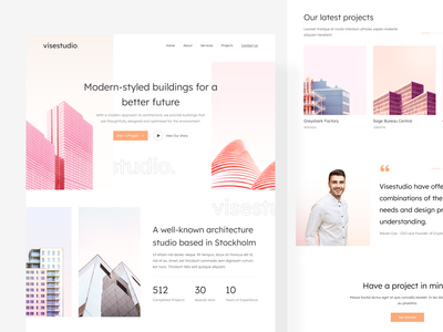 Visestudio - 建筑师工作室登陆页面(Visestudio - Architect Studio Landing Page)