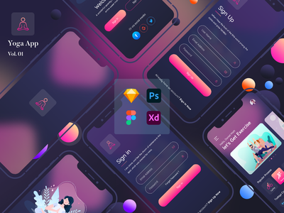 瑜伽应用概念-登录(Yoga App Concept - Log In)