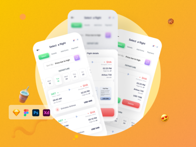 订票 UI 套件 - VOL.5 - Flybook(Ticket booking UI Kit - VOL.5 - Flybook)