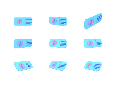 凭证 3D 图标(Voucher 3D icon)