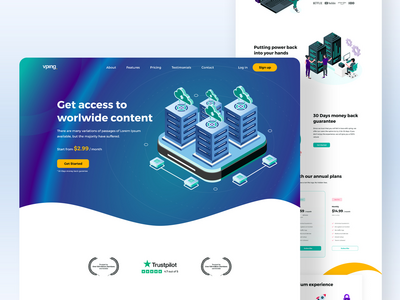 VPN 和云服务登陆页面模板(VPN and Cloud Service Landing Page Template)