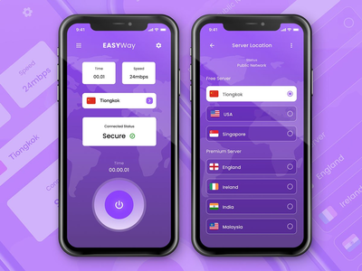 VPN 应用程序屏幕概念(VPN App Screen Concept)