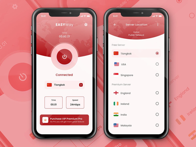 VPN 应用程序屏幕概念(VPN App Screen Concept)