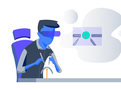 VR 技术支持维修图(VR Tech Support Repair Illustration)