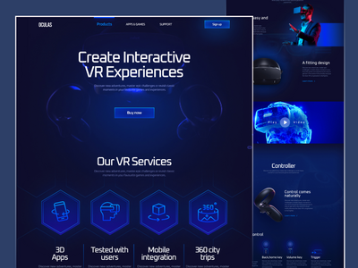 VR耳机登陆页面设计(VR Headset Landing Page Design)