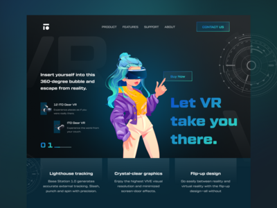 VR（虚拟现实）登陆页面设计(VR ( Virtual Reality ) Landing Page Design)