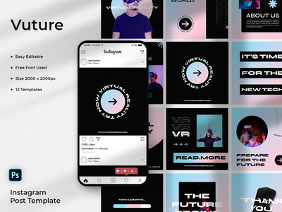 Vuture - 虚拟现实社交媒体帖子模板(Vuture - Virtual Reality Social Media Post Template)