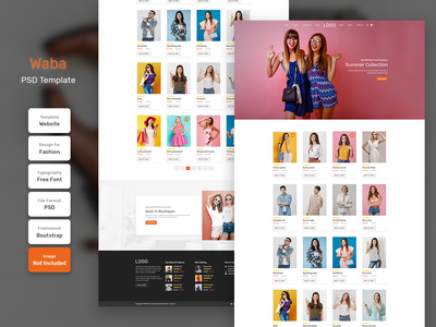 Waba 类别产品页面 PSD Web 模板(Waba Category Product Page PSD Web Template)