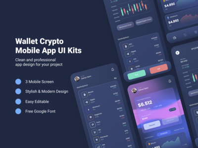 钱包加密应用程序 UI 套件(Wallet Crypto App UI Kits)