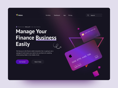 钱包英雄标题设计(Wallet Hero Header Design)
