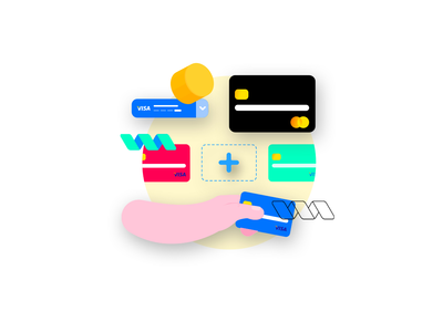 Wallet Moble App - 添加卡片插图(Wallet Moble App - Add Card Illustration)