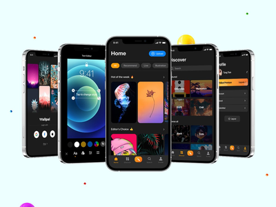 壁纸应用程序 - UI/UX 设计(Wallpaper App - UI/UX Design)