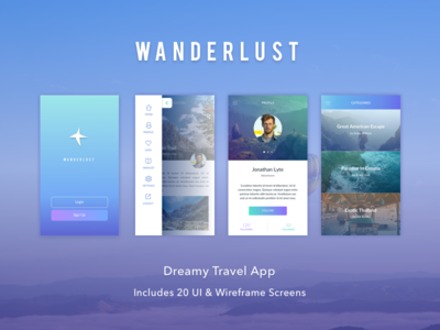 Wanderlust - 旅行 UI 套件(Wanderlust - Travel UI Kit)