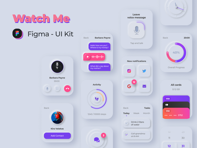 看我 |手表 UI 套件（灯）(Watch Me | Watch UI Kit (Light))