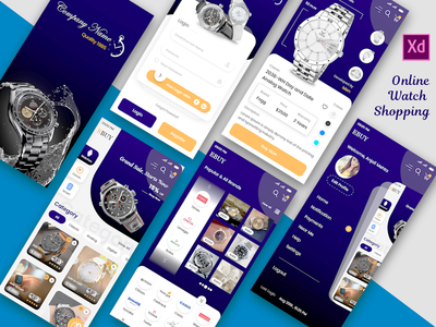 观看在线购物商店移动应用模型设计(Watch Online Shopping Store Mobile App Mockup Design)