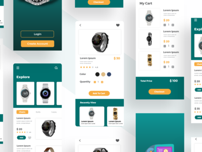 手表商店应用程序设计(watch store app design)
