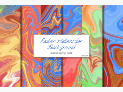 水彩复活节数码纸包(Watercolor Easter Digital Paper Pack)