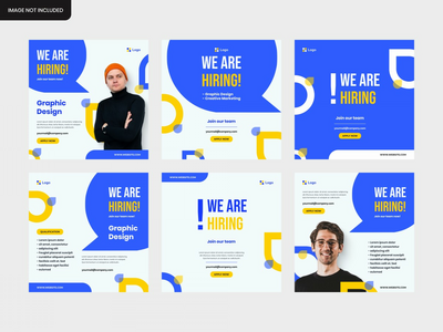 传单和社交媒体帖子模板的现代职位空缺方形横幅(modern job vacancy square banner for flyer and social media post template)