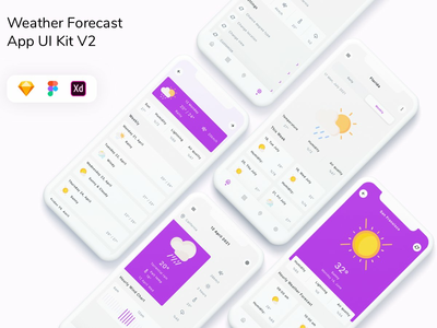 天气预报应用程序 UI 套件 V2(Weather Forecast App UI Kit V2)