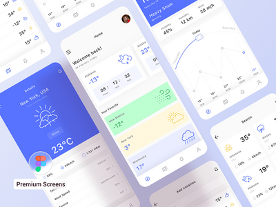 天气应用界面设计(Weather App UI Design)