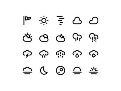 天气图标集矢量(Weather icon set vector)