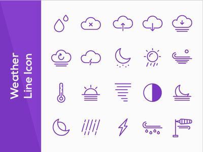 天气大纲图标(Weather Outline Icon)