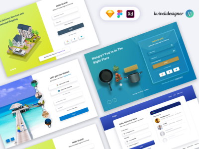 Web 登录屏幕包 UI 模板(Web Login Screens Pack UI Templates)