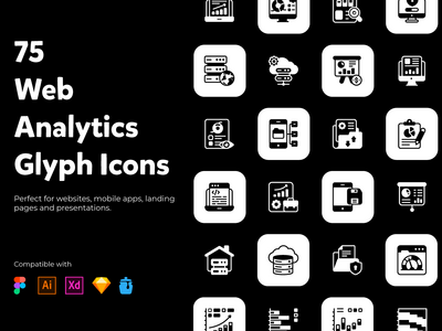 Web 分析实体图标包(Web Analytics Solid Icons Pack)