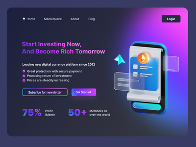 Kripty - 加密数字货币登陆页面网站(Kripty - Crypto Digital Currency Landing Page Website)