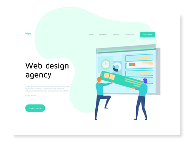 登陆页面的网页设计机构插图(Web Design Agency Illustration for Landing Page)