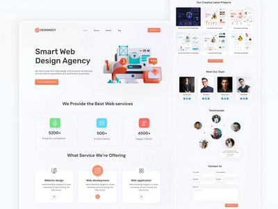 网页设计机构-登陆页面 UI 设计模板(Web Design Agency - Landing Page UI Design template)